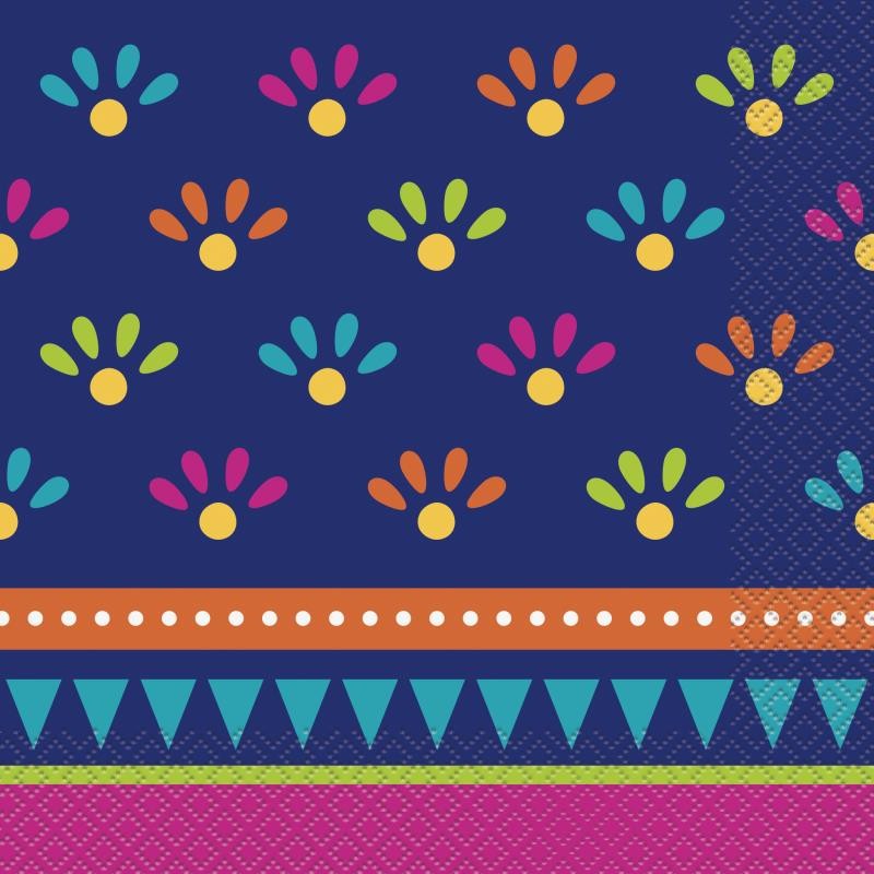20 SERVIETTES COLOREES BOHO FIESTA 33 X 33 CM 20 SERVIETTES COLOREES BOHO FIESTA 33 X 33 CM