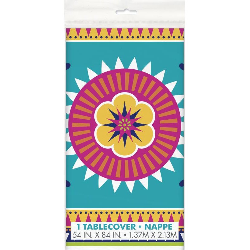 NAPPE PLASTIFIEE COLOREE BOHO FIESTA 137 X 213 CM NAPPE PLASTIFIEE COLOREE BOHO FIESTA 137 X 213 CM