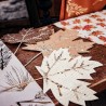 FEUILLE DOUCEUR D AUTOMNE CAMEL ET PAILLETTES OR 