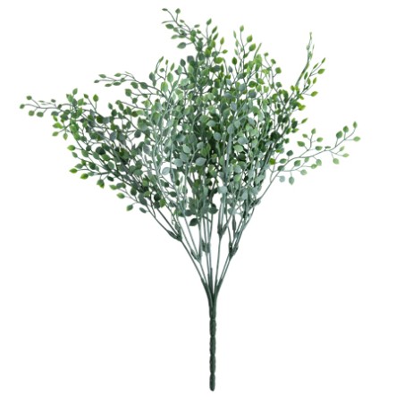 BOUQUET DE MINI FEUILLES VERTES BLANCHIES 40CM