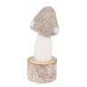 CHAMPIGNON SUR PIED EN BOIS TAUPE-BLANC 10 CM