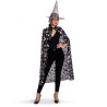 KIT SORCIERE CHAPEAU ET CAPE NOIR ET ARGENT 