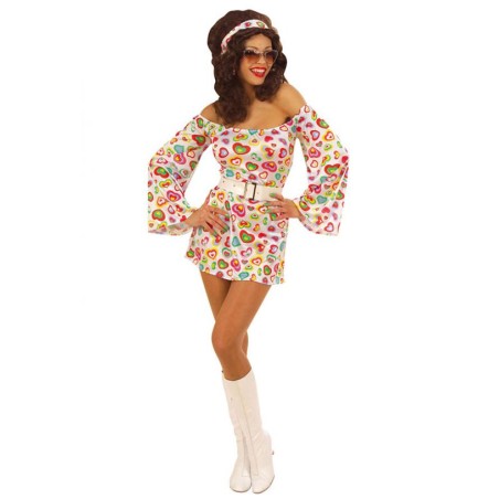 DEGUISEMENT FEMME ROBE 70'S MOD TAILLE M