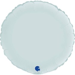 BALLON METALLIQUE ROND SATIN BLEU PASTEL 46 CM 