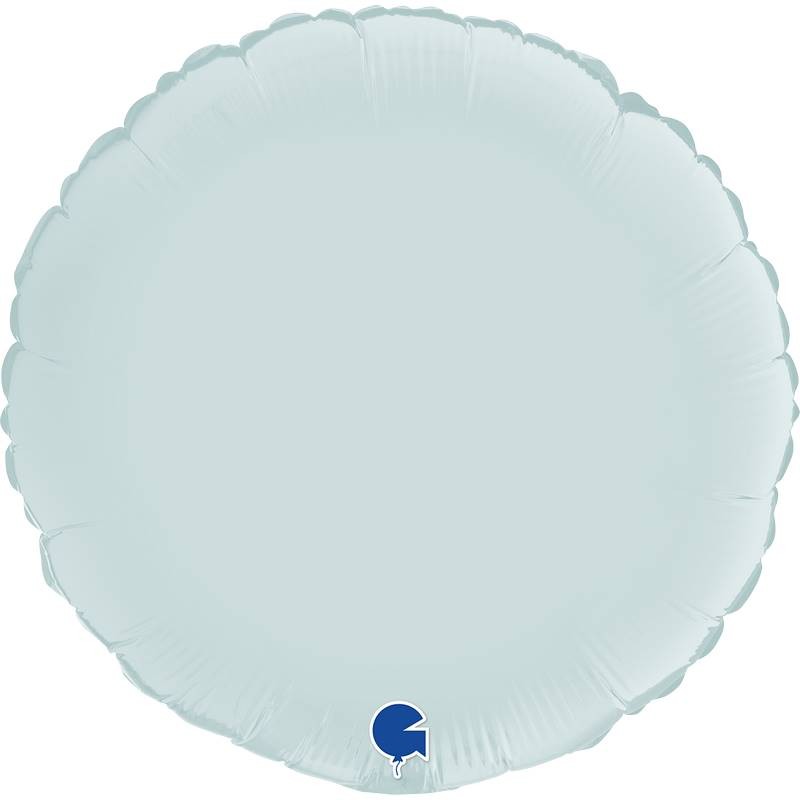 BALLON METALLIQUE ROND SATIN BLEU PASTEL 46 CM 