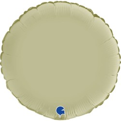BALLON METALLIQUE ROND SATIN VERT PASTEL 46 CM 