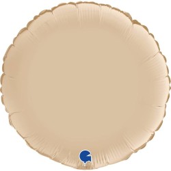 BALLON METALLIQUE ROND SATIN CREAM PASTEL 46 CM 