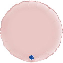 BALLON METALLIQUE ROND SATIN ROSE PASTEL 46 CM 
