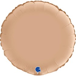 BALLON METALLIQUE ROND SATIN NUDE PASTEL 46 CM 