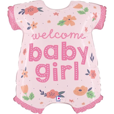 BALLON METALLIQUE BODY ROSE WELCOME BABY GIRL 79 CM 