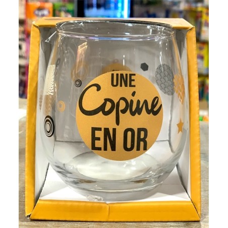 VERRE CADEAU UNE COPINE EN OR