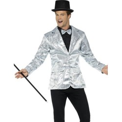 DEGUISEMENT VESTE SEQUIN ARGENT TAILLE L