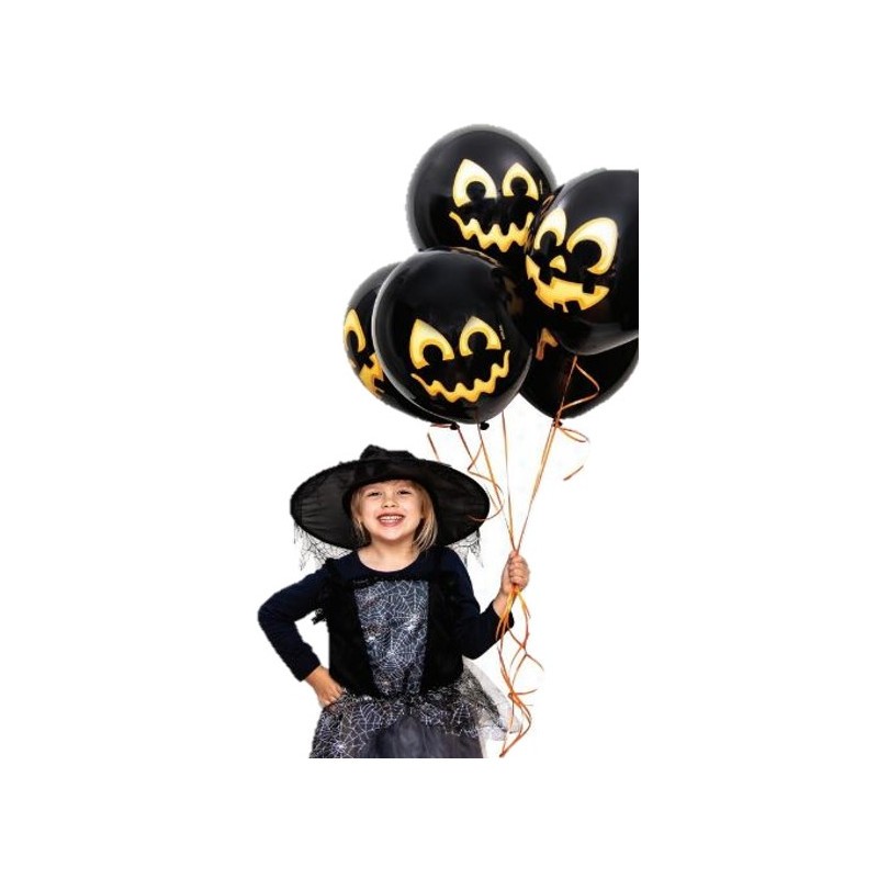 6 BALLONS LATEX HALLOWEEN CITROUILLE NOIR ORANGE 6 BALLONS LATEX HALLOWEEN CITROUILLE NOIR ORANGE