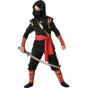 DEGUISEMENT NINJA ROUGE-NOIR ET OR TAILLE S 6 ANS 