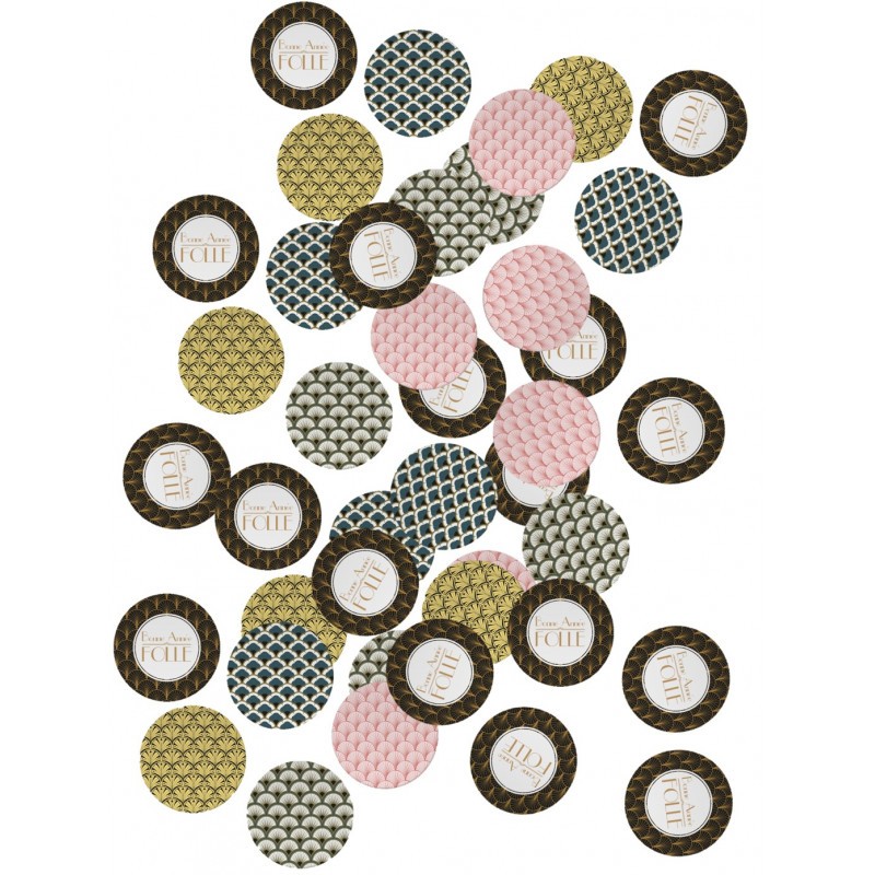 50 CONFETTIS BONNE ANNEE FOLLE 5 CM 50 CONFETTIS BONNE ANNEE FOLLE 5 CM