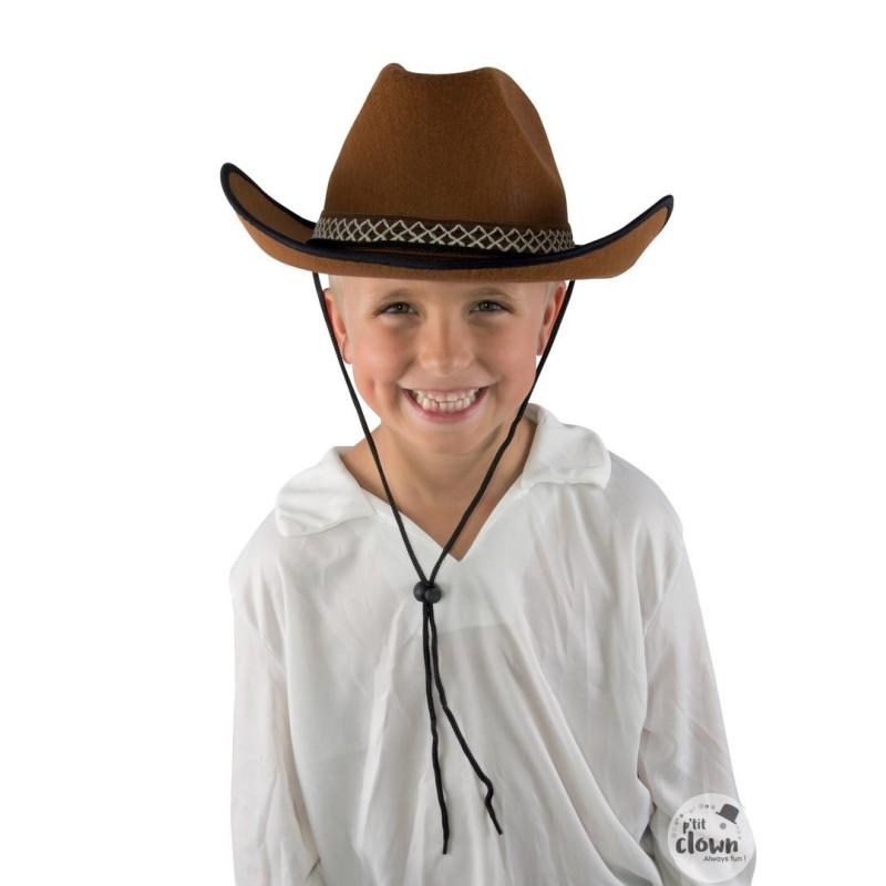 CHAPEAU COWBOY WESTERN FEUTRE MARRON ENFANT CHAPEAU COWBOY WESTERN FEUTRE MARRON ENFANT