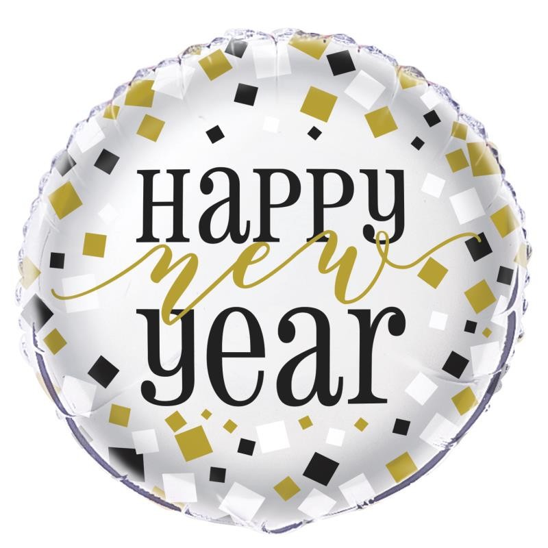 BALLON METALLIQUE ROND HAPPY NEW YEAR 46 CM BALLON METALLIQUE ROND HAPPY NEW YEAR 46 CM