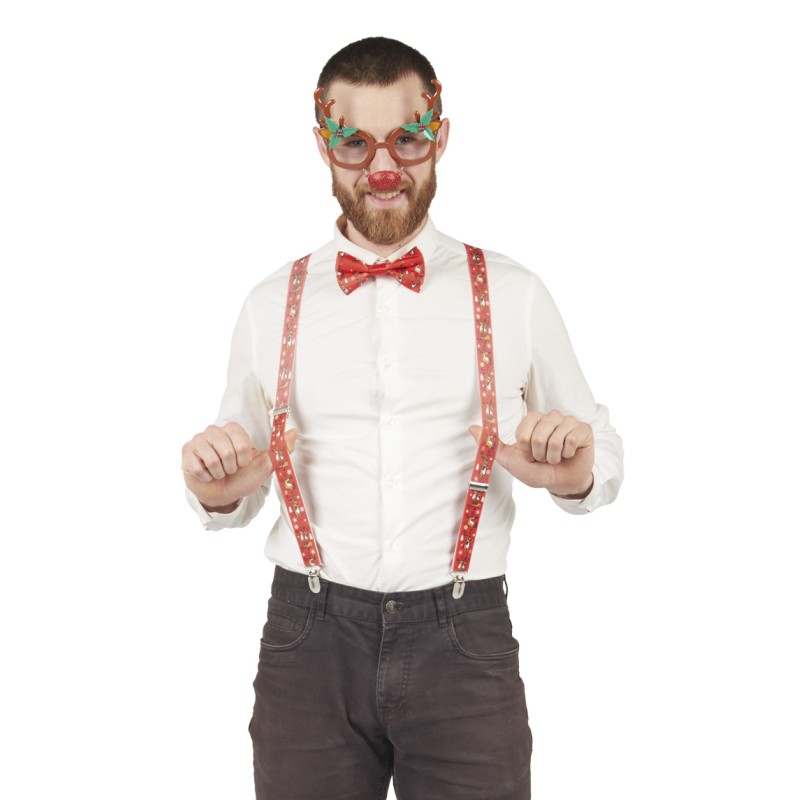 KIT OU SET DE NOEL BRETELLE - LUNETTES - NOEUD PAPILLON KIT OU SET DE NOEL BRETELLE - LUNETTES - NOEUD PAPILLON