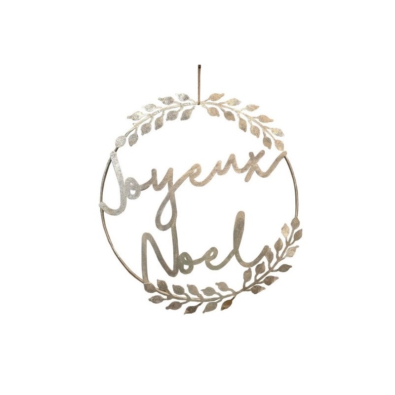 DECORATION ANNEAU JOYEUX NOEL VINTAGE OR PATINE 80 CM DECORATION ANNEAU JOYEUX NOEL VINTAGE OR PATINE 80 CM