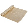 CHEMIN DE TABLE VELOURS BEIGE ETOILE OR 28 CM X 3 M 