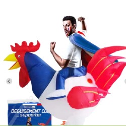 DEGUISEMENT GONFLABLE COQ SUPPORTER TAILLE UNIQUE 