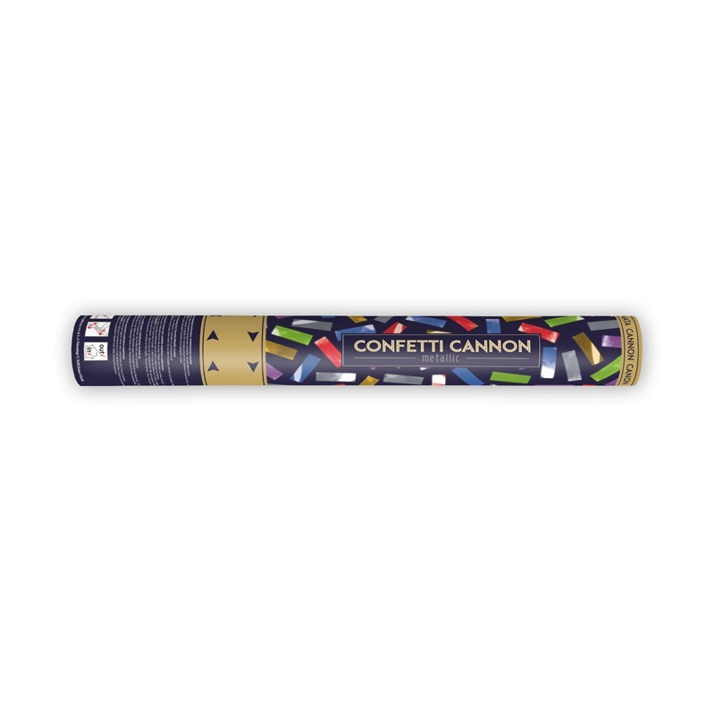 CANON A CONFETTIS MULTICOLORES METALLISES 40 CM
