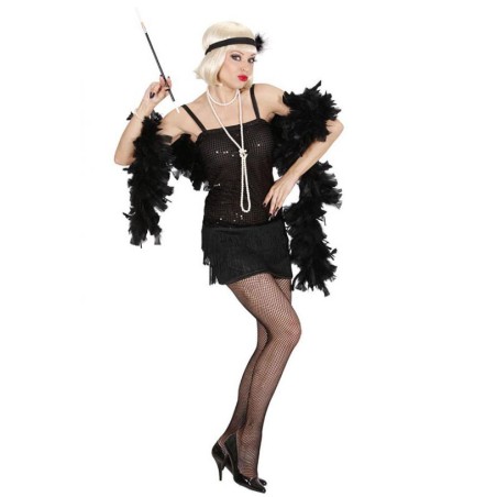 DEGUISEMENT ROBE CHARLESTON SEQUIN + BANDEAU NOIR A FRANGES TAILLE L