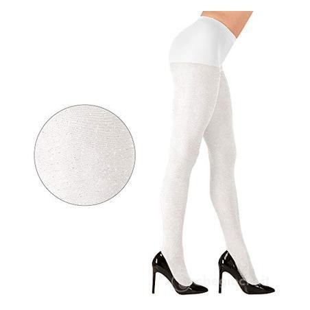 COLLANT BLANC A PAILLETTES TAILLE XL