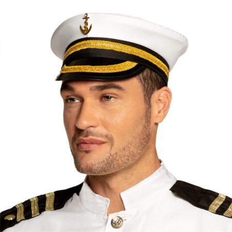 CASQUETTE CAPITAINE BLANC BATEAU 