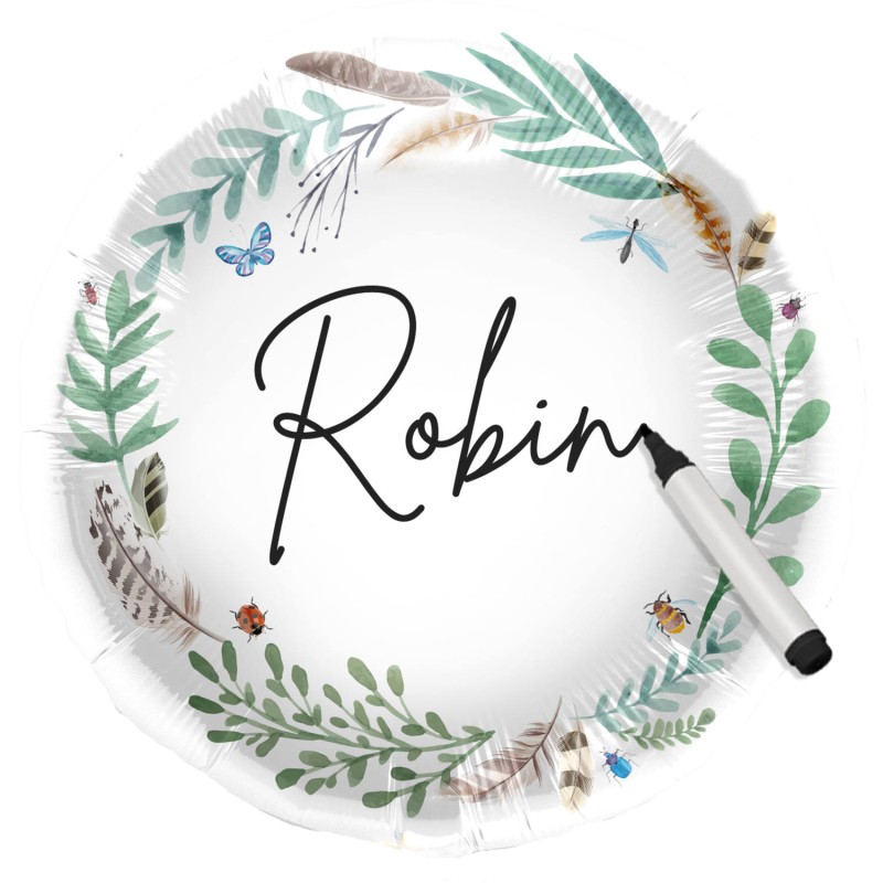 BALLON METALLIQUE ROND NATURE PERSONALISABLE 45 CM BALLON METALLIQUE ROND NATURE PERSONALISABLE 45 CM