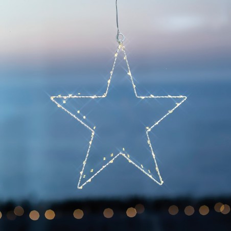 ETOILE METAL A SUSPENDRE AVEC LED 30 CM  