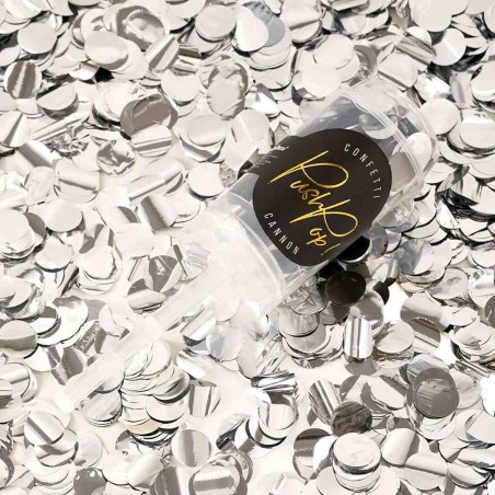 PUSH POP CONFETTIS METALISES ARGENT 
