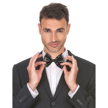 NOEUD PAPILLON NOIR A PAILLETTE