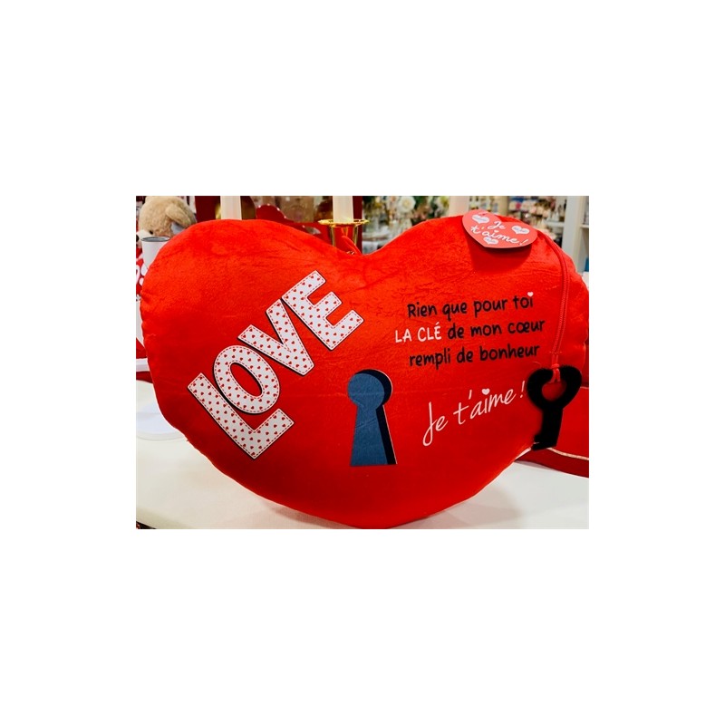 COUSSIN COEUR ROUGE CLE LOVE COUSSIN COEUR ROUGE CLE LOVE