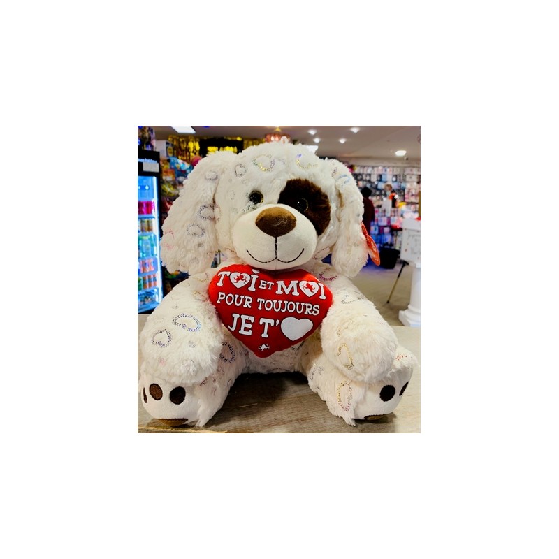 PELUCHE CHIEN COEUR 30 CM TOI ET MOI POUR TOUJOURS JE T'AIME PELUCHE CHIEN COEUR 30 CM TOI ET MOI POUR TOUJOURS JE T'AIME