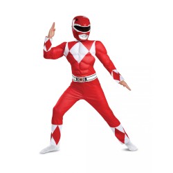 DEGUISEMENT ENFANT POWER RANGER ROUGE MUSCLE TAILLE 10-12 ANS 