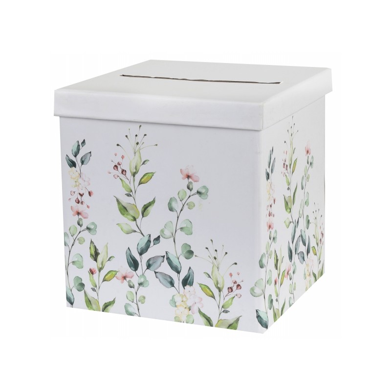 URNE CARREE MARIAGE VEGETAL 20 x 20 x 20 CM