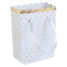 6 SACHETS PASSE PARTOUT BLANC POIS OR 6 x 3 x 7 CM