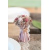 BOUQUET DE FLEURS ROSE ET PECHE 9.5 CM X 15 CM HT 