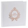 LIVRE D'OR CARRE JUST MARRIED BLANC ET ROSE GOLD 24 x 24 CM